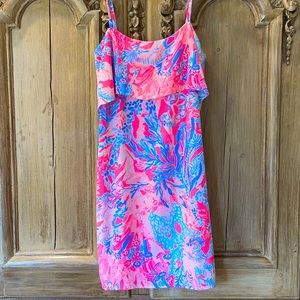 LILY Pulitzer straps Floral Tropical Ruffle dress